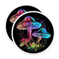 (2 Pack) Psychedelic Mushroom Stickers - Colorful Mushroom Art - Trippy Mushroom Decal - 5" On Longest Side - Sticks to Smooth Flat Surfaces - Made in USA - BMCS6728