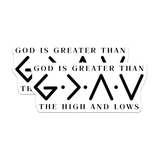 (2 Pack) God is Greater Than The Highs and Lows Magnets - Inspirational - Daily Reminder - 5" On Longest Side - for Cars, Fridges, Toolboxes - Made in USA - MAG6968