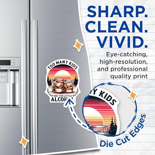 (2 Pack) Too Many Kids Magnets - Funny Alcohol Quote - 5" On Longest Side - for Cars, Fridges, Toolboxes - Made in USA - MAG7461