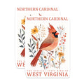 (2 Pack) Northern Cardinal Stickers - West Virginia Bird Stickers - Watercolor Style Decals - 5" On Longest Side - Sticks to Smooth Flat Surfaces - Made in USA - BMCS17502