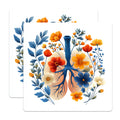 (2 Pack) Floral Lungs Magnets - Medical Anatomy Art - Nurse Doctor Student Decor - 5 Inches On Longest Side - Thick Durable Magnet - Made in USA - MAG27147