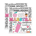 (2 Pack) Spanish Teacher Stickers - 5" On Longest Side - Sticks to Smooth Flat Surfaces - Made in USA - BMCS9125 - BMCS9125