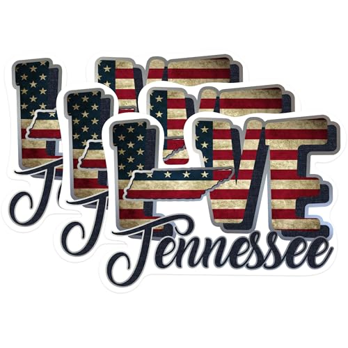 (3 Pack) Tennessee Decals - State Pride - Love Tennessee Sticker - 3 Inches On Longest Side - Easy Peel & Apply - Made in USA - 3MCS0333