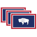 (3 Pack) Wyoming State Flag Decals - Buffalo Emblem - Laptop Decal - 3 Inches On Longest Side - Easy Peel & Apply - Made in USA - 3MCS0223