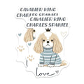 (2 Pack) Cavalier King Charles Spaniel Stickers - Cute Dog Stickers - Love Puppy Decal - 5" On Longest Side - Sticks to Smooth Flat Surfaces - Made in USA - BMCS7295