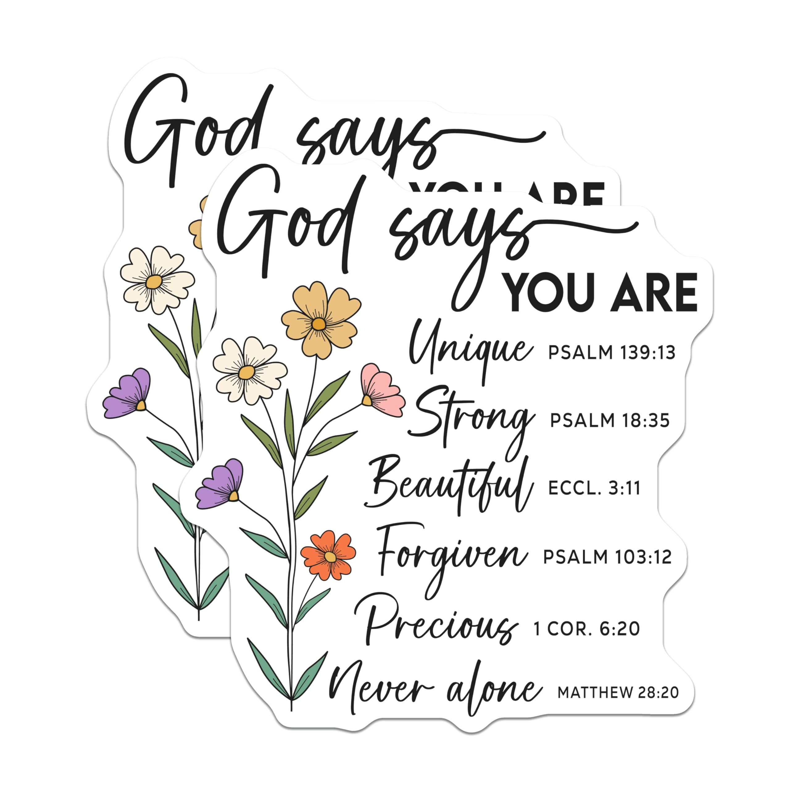 (2 Pack) God Says You are Magnets - Christian Encouragement Scripture - Faith Based Affirmation Decor for Women - 5 Inches On Longest Side - Thick Durable Magnet - Made in USA - MAG25760