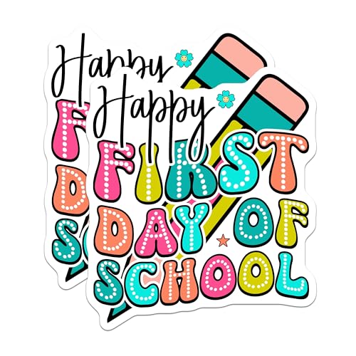 (2 Pack) First Day of School Magnets Magnets - Happy School Day DÃƒÂ©cor - 5" On Longest Side - Made in USA - Sticks to Refrigerators & Metal Surfaces - MAG9123
