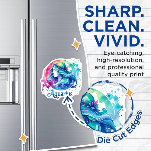 (2 Pack) Aquarius Magnets - Zodiac Sign Decor - Astrology Wall Art Magnets - 5" On Longest Side - for Cars, Fridges, Toolboxes - Made in USA - MAG7015
