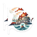(2 Pack) Virginia State Travel Stickers - Illustrated Virginia - State Pride Decals - 5" On Longest Side - Sticks to Smooth Flat Surfaces - Made in USA - BMCS5551