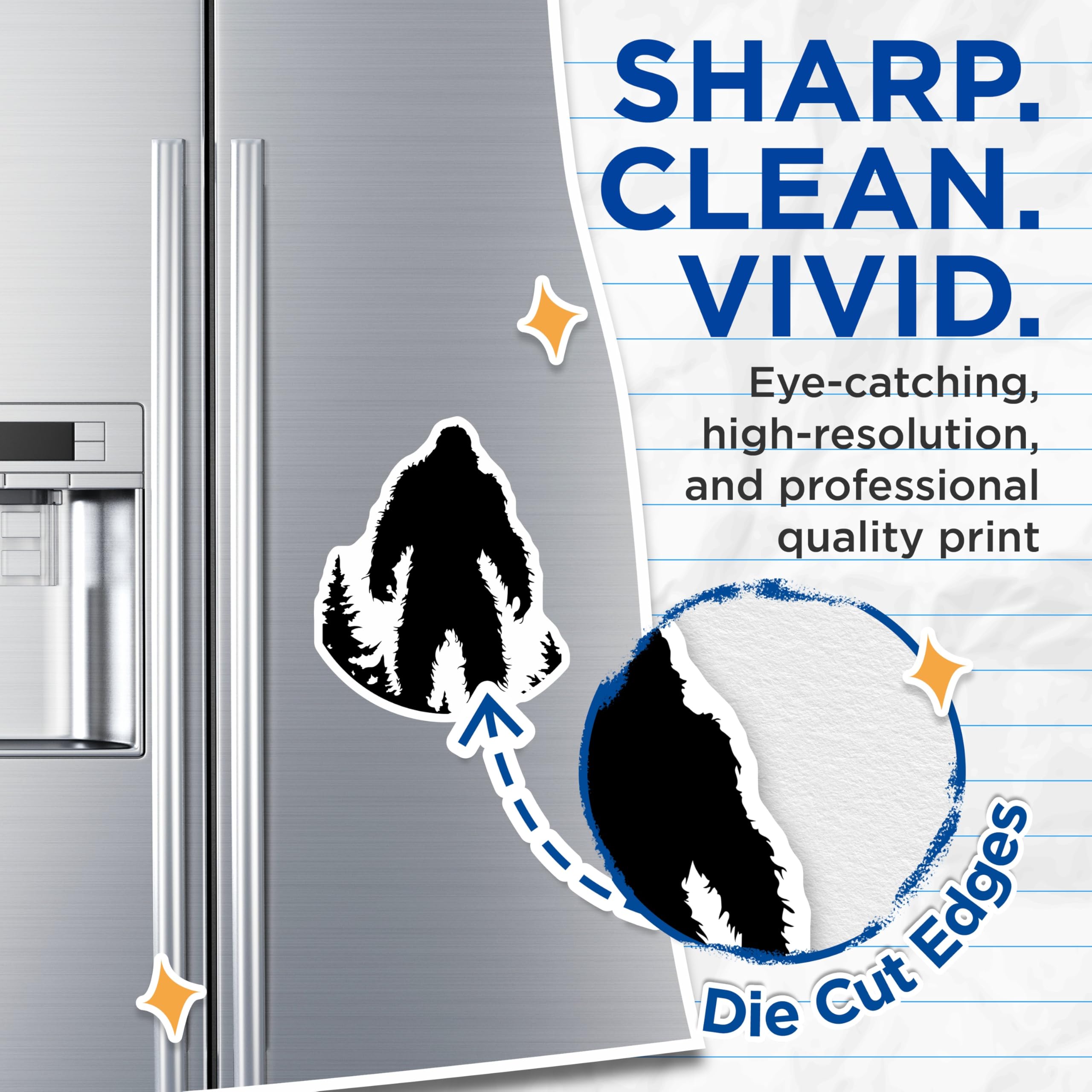 (2 Pack) Bigfoot Magnets - Sasquatch Forest Legend - Cryptid Wilderness Adventure Decor - 5 Inches On Longest Side - Thick Durable Magnet - Made in USA - MAG23104