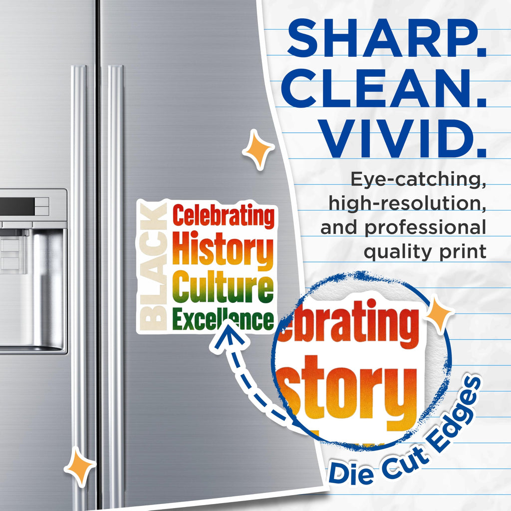 (2 Pack) Black History Culture Magnets - Excellence Celebration - African American Heritage - 5 Inches On Longest Side - Thick Durable Magnet - Made in USA - MAG19924