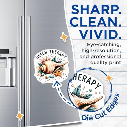 (2 Pack) Beach Therapy Magnets Magnets - Ocean Shells - Coastal Decor - 5" On Longest Side - Made in USA - Sticks to Refrigerators & Metal Surfaces - MAG9299