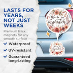 (2 Pack) You're an Inspiration Magnets - Floral Design - Motivational Quotes - Inspirational Magnets - 5" On Longest Side - for Cars, Fridges, Toolboxes - Made in USA - MAG4430