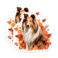 (2 Pack) Sheltie Magnets - Autumn Dog Decor - Shetland Sheepdog Owner Refrigerator Magnets - 5 Inches On Longest Side - Thick Durable Magnet - Made in USA - MAG26831