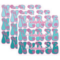 (3 Pack) Cardiac Nurse Decals - Floral Nurse Stickers - Medical Professional Decorations - 3 Inches On Longest Side - Easy Peel & Apply - Made in USA - 3MCS7894