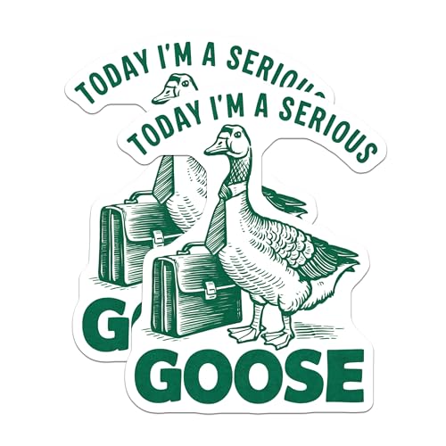 (2 Pack) Funny Goose Stickers - Animal Humor - Office Desk Decor - 5" On Longest Side - Sticks to Smooth Flat Surfaces - Made in USA - BMCS5935
