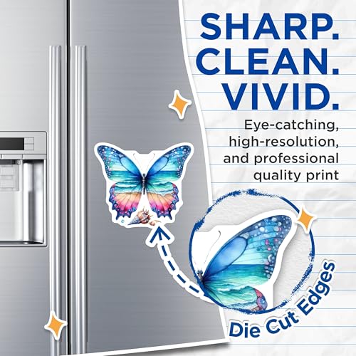 (2 Pack) Butterfly Art Magnets - Beach Themed Butterfly Decor - Coastal Home Fridge Magnets - 5" On Longest Side - for Cars, Fridges, Toolboxes - Made in USA - MAG7276