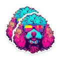 (2 Pack) Neon Poodle Dog Magnets - Colorful Dog Art Magnets - Fun Refrigerator Magnets - 5" On Longest Side - for Cars, Fridges, Toolboxes - Made in USA - MAG7234