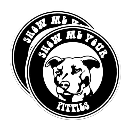 (2 Pack) Show Me Your Pitties Magnets - Funny Pitbull Parent Owner - Dog Mom or Dog Dad - 5" On Longest Side - Premium Magnet - for Cars, Refrigerators, Toolboxes, Lockers - Made in USA - MAG1645