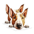 (2 Pack) Bull Terrier Dog Stickers - Animal Lover Decal - Cute Pet Dog Decoration - 5" On Longest Side - Sticks to Smooth Flat Surfaces - Made in USA - BMCS9892