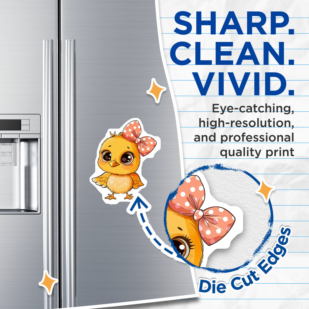 (2 Pack) Cute Chick Magnets - Kawaii Chicken Decor - Baby Animal Refrigerator - Easter Spring Kitchen - 5 Inches On Longest Side - Thick Durable Magnet - Made in USA - MAG36612