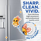 (2 Pack) Cute Chick Magnets - Kawaii Chicken Decor - Baby Animal Refrigerator - Easter Spring Kitchen - 5 Inches On Longest Side - Thick Durable Magnet - Made in USA - MAG36612
