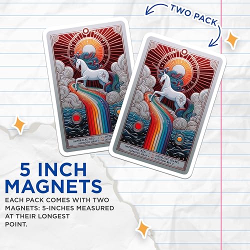 (2 Pack) Mystical Home Decor Magnet - 5" On Longest Side - Sticks to Smooth Flat Surfaces - Made in USA - MAG10127