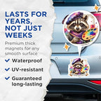 (2 Pack) Creating My Masterpiece Magnets - Racoon Art Lover Magnets - Cute Animal Painter Magnets - 5" On Longest Side - for Cars, Fridges, Toolboxes - Made in USA - MAG4535