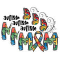 (3 Pack) Autism Mom Decals - Awareness Butterfly - Jigsaw Ribbon - 3 Inches On Longest Side - Easy Peel & Apply - Made in USA - 3MCS7198