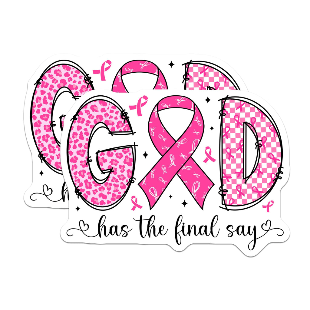 (2 Pack) God Has The Final Say Magnets - Breast Cancer Survivor - Inspirational Faith Decor - 5 Inches On Longest Side - Thick Durable Magnet - Made in USA - MAG26291