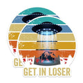 (2 Packs) Get in Loser Magnets - UFO Alien Abduction Magnets - 5 Inches On Longest Side - Premium Magnet - for Fridges, Toolboxes, Cars - Made in USA - MAG2347