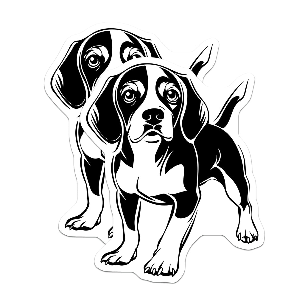 (2 Pack) Beagle Dog Magnets - Dog Lover Refrigerator Decor - Pet Owner Kitchen Display Item - 5 Inches On Longest Side - Thick Durable Magnet - Made in USA - MAG36674