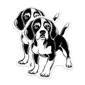 (2 Pack) Beagle Dog Magnets - Dog Lover Refrigerator Decor - Pet Owner Kitchen Display Item - 5 Inches On Longest Side - Thick Durable Magnet - Made in USA - MAG36674