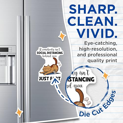 (2 Pack) Social Distancing Magnets - Humorous Fridge Decor - Quirky Home Accessory - 5" On Longest Side - for Cars, Fridges, Toolboxes - Made in USA - MAG7731