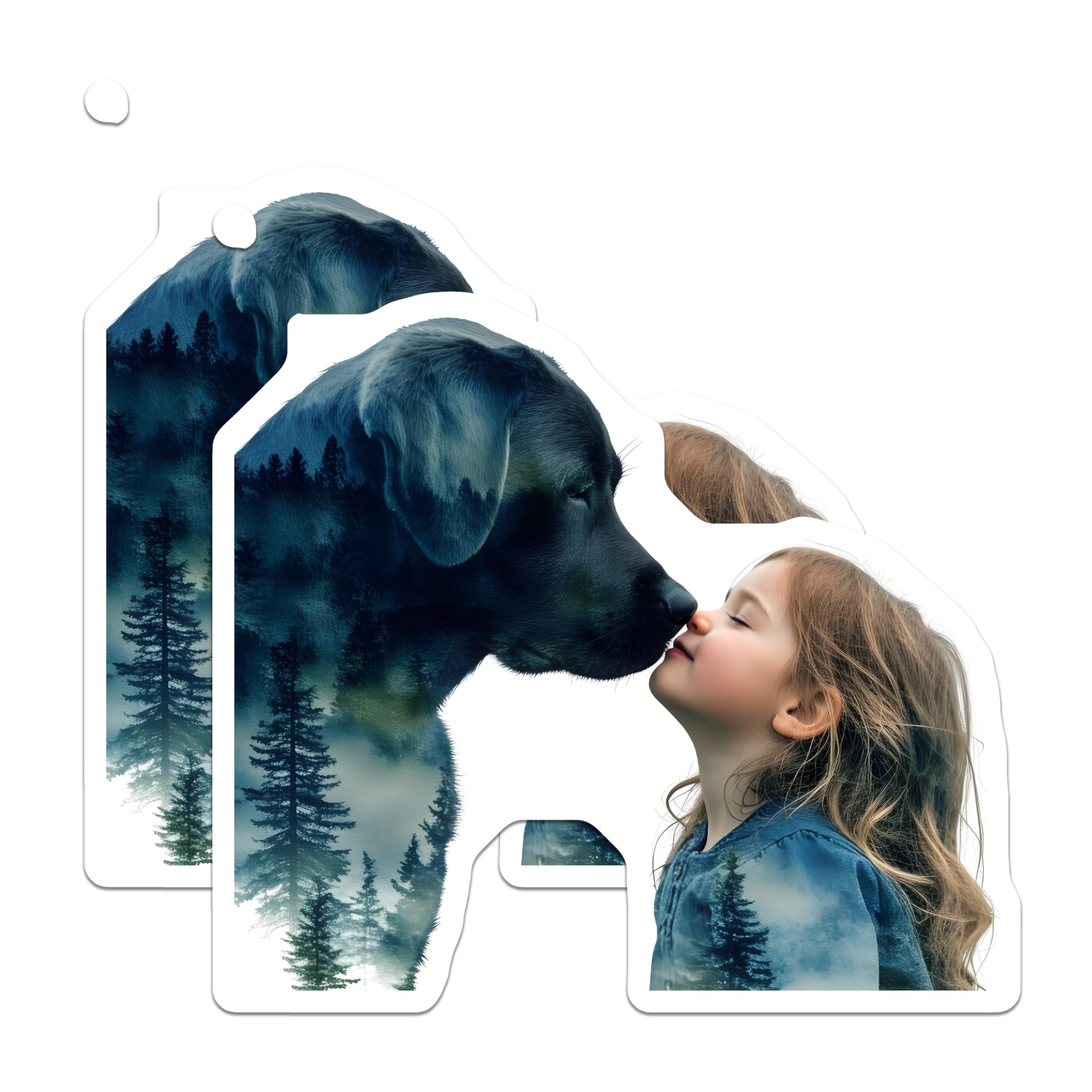 (2 Pack) Labrador Dog Magnets - Girl Kissing Dog - Animal Lover Refrigerator Decor - 5" On Longest Side - Premium Magnet - for Cars, Refrigerators, Toolboxes, Lockers - Made in USA - MAG14179