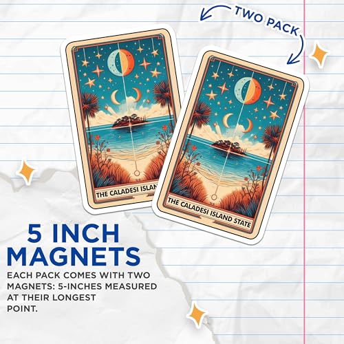 (2 Pack) Beach Vacation Magnet - Coastal Souvenir - 5" On Longest Side - Sticks to Smooth Flat Surfaces - Made in USA - MAG10302