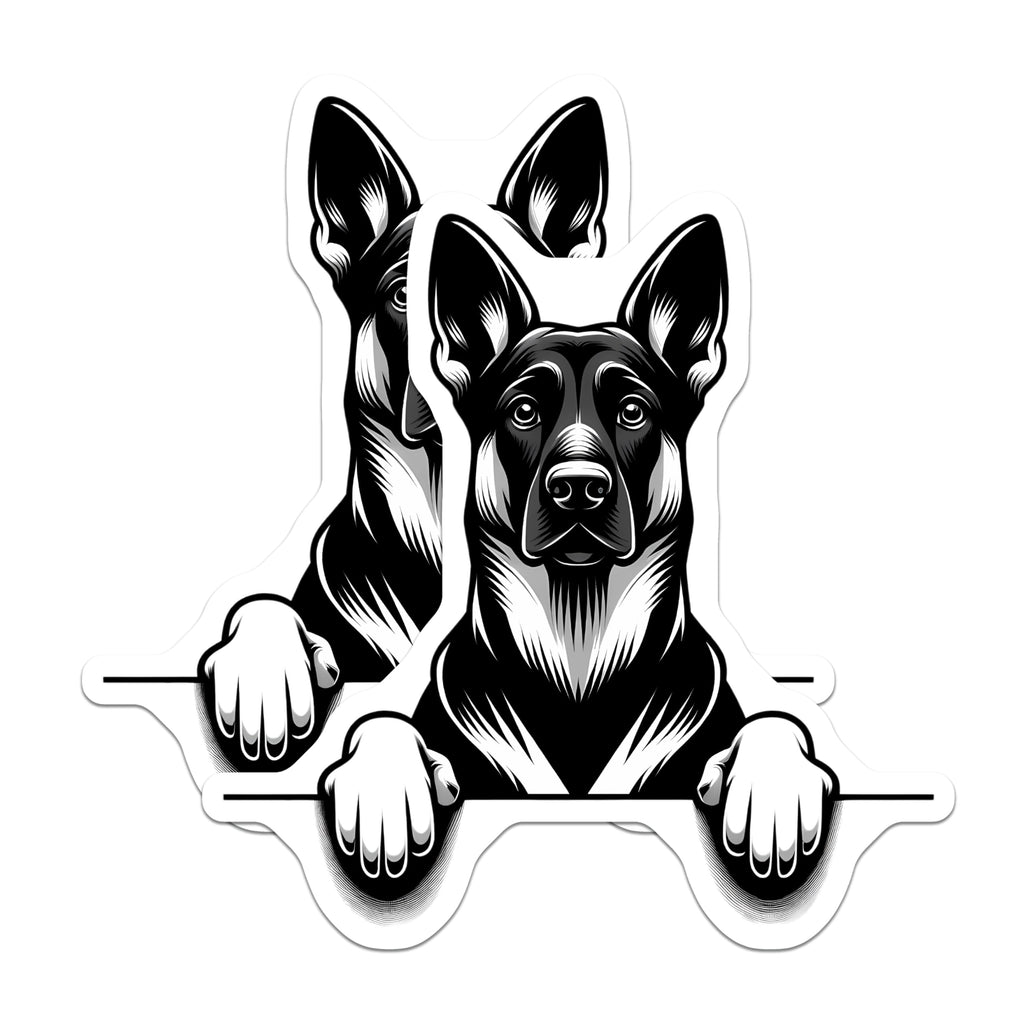 (2 Pack) German Shepherd Stickers - Dog Breed Stickers - Animal Stickers - 5" On Longest Side - Sticks to Smooth Flat Surfaces - Made in USA - BMCS15463