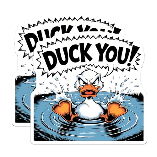 (2 Pack) Duck You Magnets - Funny Duck Magnets - Novelty Humor Magnets for Fridge or Office - 5" On Longest Side - for Cars, Refrigerators, Toolboxes, Lockers - Made in USA BMCS3325