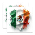 (2 Pack) Mexican Flag Magnets - Brush Stroke Design - Mexico National Symbol - Patriotic Decor - 5 Inches On Longest Side - Thick Durable Magnet - Made in USA - MAG25351