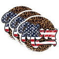 (3 Pack) Mom American Flag Decals - Leopard Print - Mother's Day Decal - 3 Inches On Longest Side - Easy Peel & Apply - Made in USA - 3MCS6206