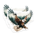 (2 Pack) Eagle Magnets - Wildlife Illustration - Majestic Bird Fridge Decor - 5" On Longest Side - Premium Magnet - for Cars, Refrigerators, Toolboxes, Lockers - Made in USA - MAG14346