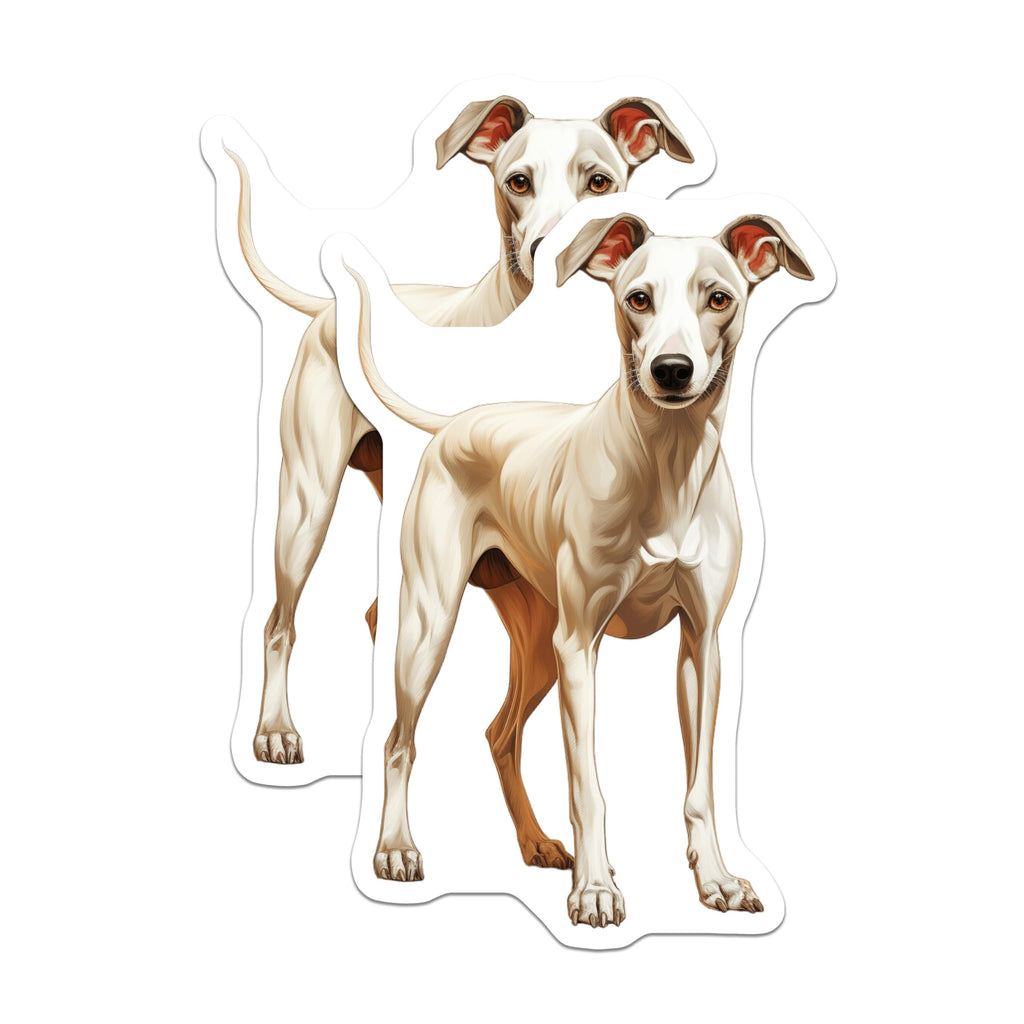 (2 Pack) Italian Greyhound Magnets - Whippet Dog Art - Sighthound Pet Decor - Animal Lover Fridge Accent - 5 Inches On Longest Side - Thick Durable Magnet - Made in USA - MAG27322