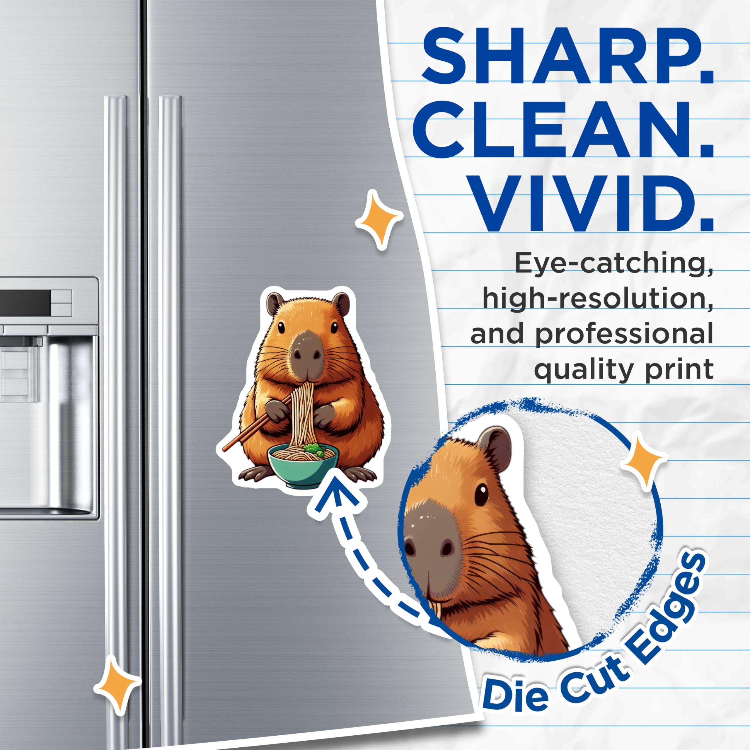 (2 Pack) Animal Lover Kitchen Decor Magnet - 5" On Longest Side - Sticks to Smooth Flat Surfaces - Made in USA - MAG9905