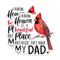 (2 Pack) Cardinal Memorial Stickers - Dad Remembrance Decals - 5" On Longest Side - Sticks to Smooth Flat Surfaces - Made in USA - BMCS8895 - BMCS8895