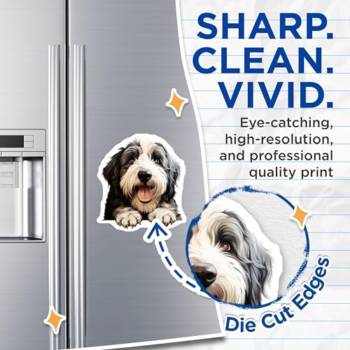 (2 Pack) Adorable Puppy Magnet - Pet Lover Decor - Fridge Accessories - 5" On Longest Side - Sticks to Smooth Flat Surfaces - Made in USA - MAG10240