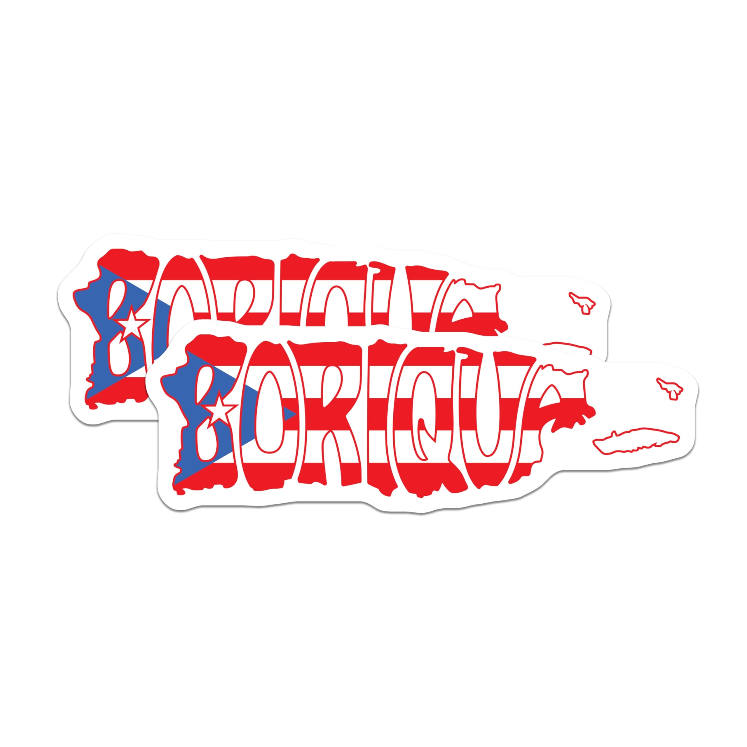 (2 Pack) Puerto Rico Boricua Magnets - Island Flag Pride - Caribbean Travel Souvenir - 5 Inches On Longest Side - Thick Durable Magnet - Made in USA - MAG19366