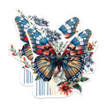 (2 Pack) Butterfly with Flowers Butterfly Nature Lover Magnets - 5 Inches On Longest Side - Premium Magnet - for Cars, Refrigerators, Toolboxes - Made in USA - MAG2003