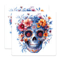 (2 Pack) Día de Los Muertos Sugar Skull Magnets - Calavera Floral Decor - Remembrance Art Kitchen - 5 Inches On Longest Side - Thick Durable Magnet - Made in USA - MAG27337