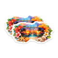 (2 Pack) Tropical Sunset Aviator Magnets - Hawaiian Beach Decor - Summer Vacation Vibe - Coastal Kitchen Accessory - 5 Inches On Longest Side - Thick Durable Magnet - Made in USA - MAG36375
