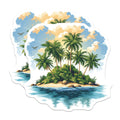 (2 Pack) Tropical Island Magnets - Beach Life Refrigerator Art - Vacation Scene Decor - Summer Paradise Souvenir - 5 Inches On Longest Side - Thick Durable Magnet - Made in USA - MAG29521